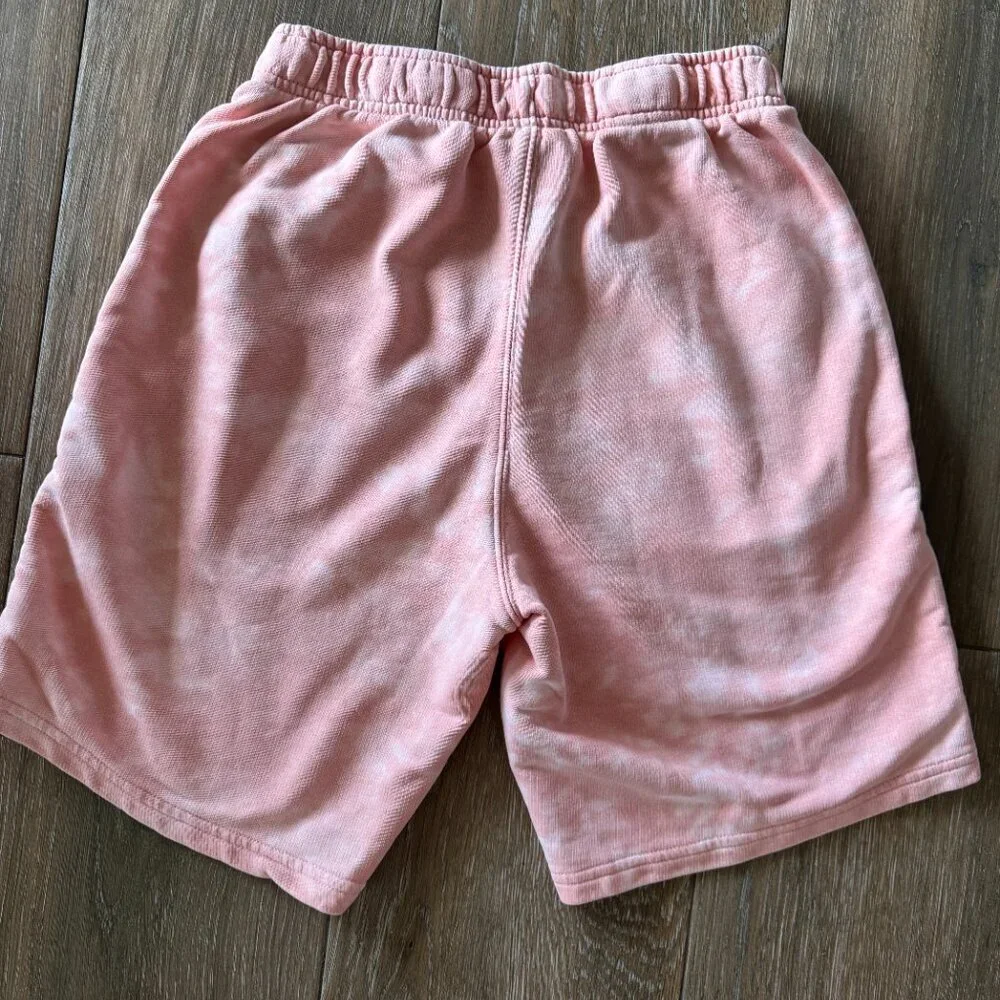 Champions men's pink/orange french terry elastic/drawstring waist shorts size me